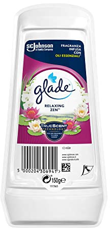 Glade Gel absorbente de olores ambientador para habitaciones y armarios, fragancia Relaxing Zen, 1 paquete de 150 gr