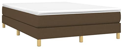vidaXL Boxspringbett mit Matratze Polsterbett Bettgestell Doppelbett Bett Hotelbett Bettrahmen Lattenrost Schlafzimmerbett Dunkelbraun 140x200cm Stoff