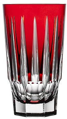 Ajka Vita - Bicchiere da cocktail Highball in cristallo rosso rubino con rivestimento in piombo, 374,2 g, unità singola