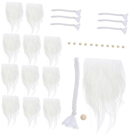 Gadpiparty 1set Barbe Trecciate Decorative Per Gnomi Materiali Per Creare Gnomi Barbe Sostitutive Per Artigianato Decorazioni Natalizie