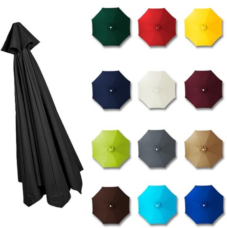 MObyat Auvent de Remplacement pour Parasol 4,0/3,5/3,0/2,8/2,7/2,5/2,3/2,0 Mètres, Toile de Remplacement 6/8 Baleines pour Marché, Jardin Exterieur Déporté, Terrasse