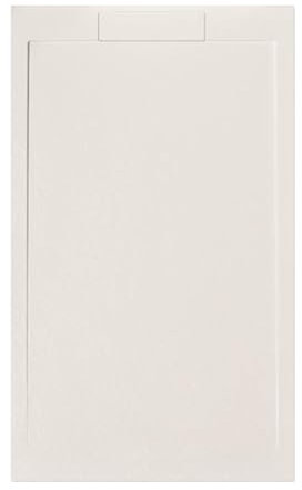 Plato de ducha 100 x 70 cm beige Vulcano Line Slim de resina y polvo de mármol con rejilla lateral de marmorresina – Frascio