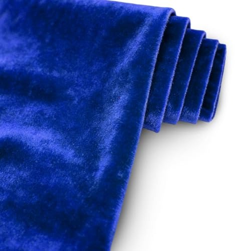 Tessuto di Velluto Schiacciato 160 x 200cm Tessuto Velluto Morbido per Divani Abiti Tendaggi Decorazioni Arredamento Tappezzeria Rivestimento, Decorazioni per La Casa, Cucito Creativo (Blu Reale)