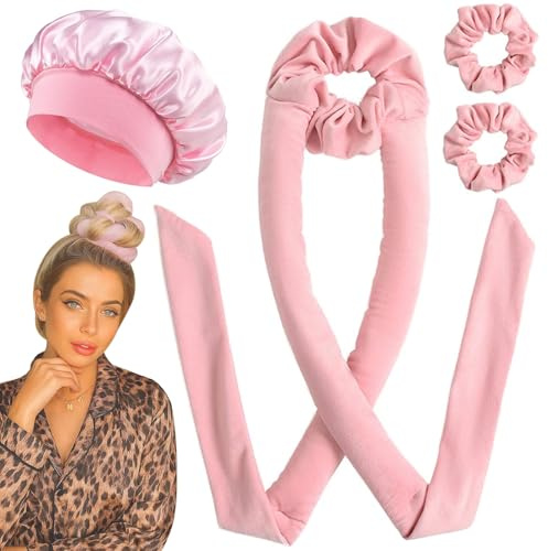 Rizador de Pelo Sin Calor, Heatless Hair Curlers, Diadema Rizos Sin Calor, Rulos Pelo Grandes para Dormir, Bigudies para Rizar Pelo Nocturnos, Rizadores de Ondas Sin Calor para Cabello Largo y Medi