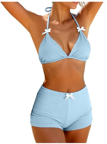 Genérico Bikini Deportivo Mujer Bikini Deportivo Transparente Bañador Menstrual Tanga Conjuntos De Trajes De Baño Cintura Alta Adelgazantes para Vacaciones En La Playa 2026