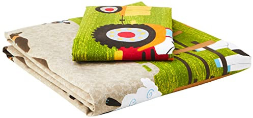 Kids Club Kinder Bettwäsche mit Bauernhof-Motiv (Einzelbett) (Grün)