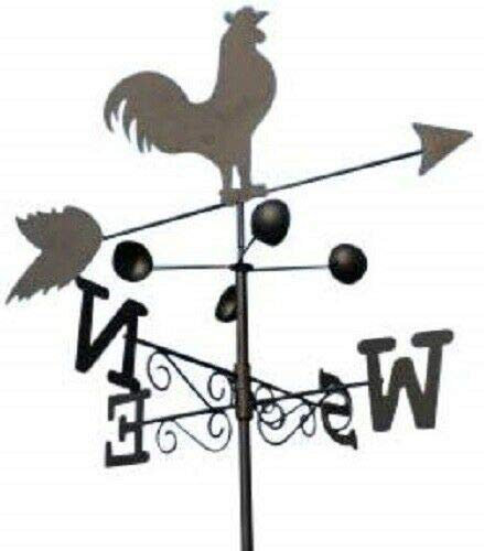 Garden Market Place Weathervane - COCKEREL steel weathervane with ground spike and wall fixing.