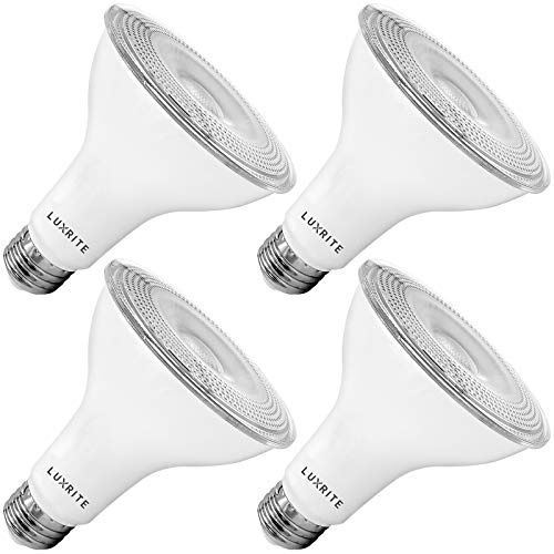 LUXRITE 4 Pack LED PAR30 Flood Light Bulb, 75W Equivalent, 2700K Warm White, 850 Lumens, 11W Dimmable, Indoor Outdoor Spotlight Bulb, Wet Rated, E26 Standard Base, UL Listed