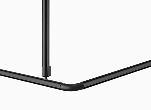 3er ALU WINKELSTANGE BARRIEREFREI SCHWARZ - Bequemes durchschieben des Vorhangs ohne Hindernis - DUSCHVORHANGSTANGE FÜR DUSCHVORHANG! NEUES SYSTEM! CORNER SHOWER ROD!