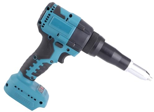 Cordless Rivet Gun, 360W 18V Lithium-ion Heavy Duty Cordless Brushless Electric Rivet Gun, LED Electric Automatic Brushless Blind Riveter Tool Kit, Professional Rivet Nut Hand Tool