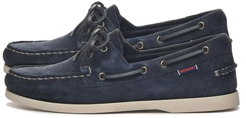 Sebago Zapato de barco Portland Flesh out Azul Marino de ante - 781111W 908 - Talla 39