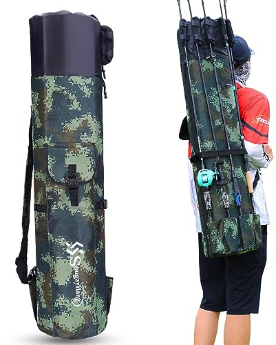 Sougayilang Bolsa de pesca para cañas de pescar, maletín de pesca, plegable, 120 cm, regalo para padre