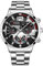 JewelryWe Uhren Herren Metallarmband Leuchtzeiger - Silber Einzigartig Analog Quarz Armbanduhr Männer Legierung Armband Uhr mit großem runden Zifferblatt und Leuchtenden Zeiger