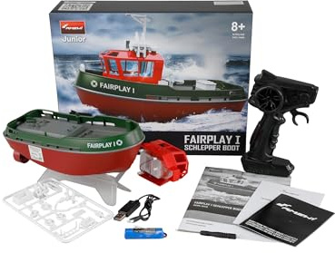 Amewi Fairplay I - Barco remolcador (15 km/h, 1:72), color verde