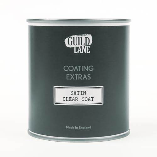 Guild Lane Satin Clear Top Coat - Non-Yellowing Protective Acrylic Paint Sealer for Easy Application, Exceptional Coverage - Multi-Surface, Non-Toxic Clear Waterproofing Paint - 500ml