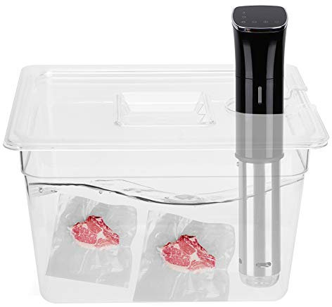 WGFOIP 11L Sous Vide Container, Foldable Hinged with Lid & Food-Grade PC Material, Sous Vide Cooking Container, Compatible with Precision Cookers