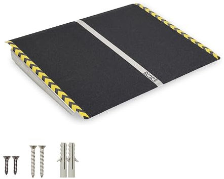 PEPE Mobility Rollstuhlrampe (7-15 cm Höhe), rutschfeste Schwellenrampe für Stufen und Bordsteine, Anti-Rutsch-Oberfläche, Tragkraft 270 kg