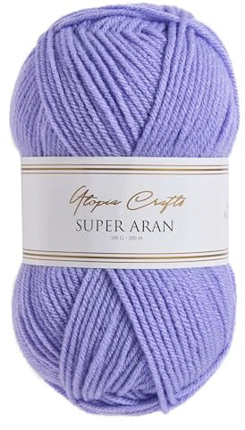 Utopia Crafts Super Aran Knitting and Crochet Yarn 100g (Lilac)