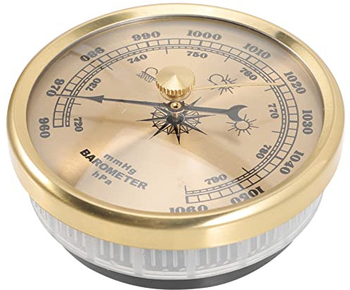 UKCOCO Baromètre Anéroïde Mural Avec Affichage Baromètre Thermomètre Hygromètre Réglable Pour Usage Domestique Indicateur De Température