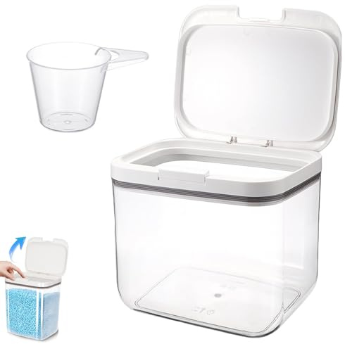 Yudobliss tvättmedelsförvaring, 4,5 l förvaringslåda med lock, tvättpulverbehållare med lufttätt lock, mångsidig tvättmedelslåda, återanvändbar tvätt pods behållare, för hem, kontor
