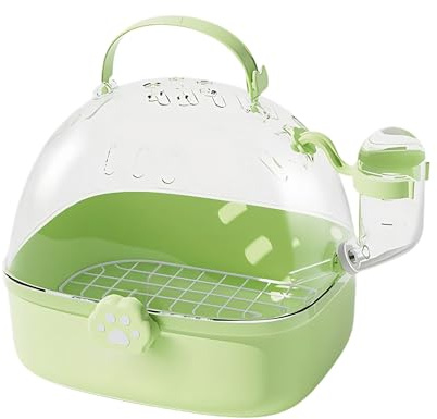 Caja de transporte para hámster | Caja portátil para animales pequeños con botella | Bolsa de transporte de aves transpirable para erizos, chinchillas, cacatúas, periquitos