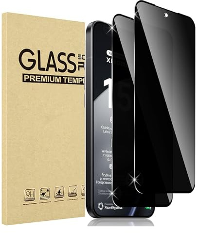 JMDZDL skyddsfolie för Xiaomi 15T/15T Pro insynsskydd, [2 stycken] integritetsskyddande glasfilm för Xiaomi 15T Pro Privacy skärmskydd 9H hårdhet anti-spy härdat glas insynsskydd