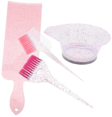 NOLITOY Juego de Pincel y Cuenco para Teñir el Cabello, Kit de Tinte para Cabello, Tamaño Cómodo, Color Rosa, 1 Set, Herramienta para Mezcla y Aplicación, Uso Doméstico y Profesional