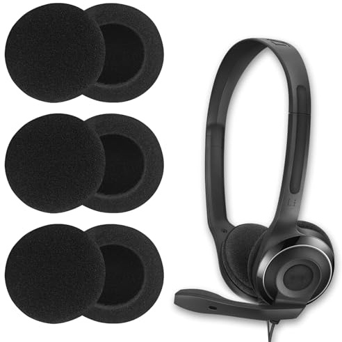 6 Piezas 45 mm Almohadillas Auriculares Compatible con Sennheiser y EPOS, Universales Transpirable Almohadillas de Repuesto para Auriculares, Compatibles con PC 2/PC 3/PC 5/PC 7 USB/PC 8 USB