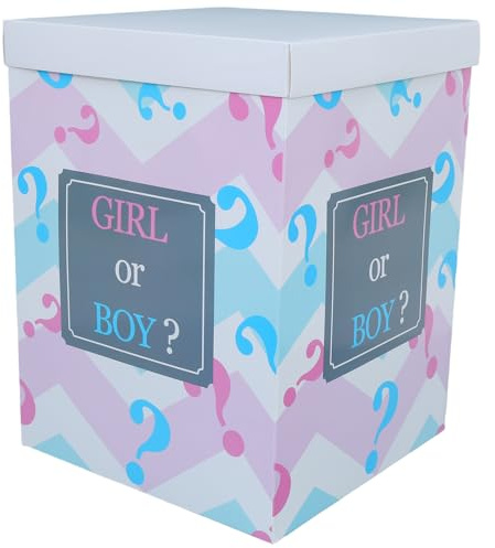 TOYZFRIENDY Boîte à Ballons Gender Reveal pour Shower avec Ballons Bleus Montage Rapide Décoration Polyvalente pour Fête Garçon ou Fille Accessoire Photo pour Anniversaire et Révélation