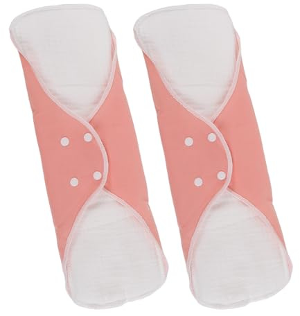 Garneck Compresas Lavables de Tela Xl 25x33 Cm para Mujer 2 Piezas, Almohadillas Reutilizables para Incontinencia Urinaria y Menstruación, Alta Absorción, Color Coral para Uso Nocturno