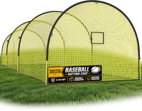Eastrexon Baseball Batting Cage, 30 x 12 x 8 FT Batting Cages for Backyard