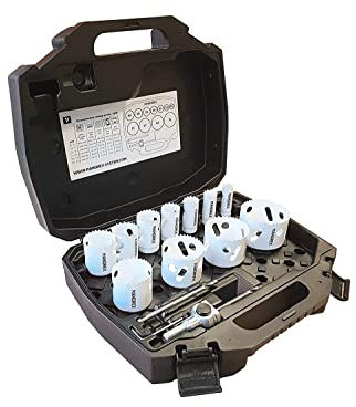 Mandrex | Lochsägen Set MHSD1003A SpeedXcut 14-teilig Bi-Metall 8% Kobaltlegierung, 45 mm Schnitttiefe, für Edelstahl | Ø 19-76 mm