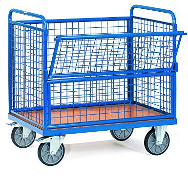 Fetra Transportgeräte mtefd773 Wagen Transport C/4 Wände mit Gitter, 1260 mm Länge x Breite x 815 mm 1069 mm Höhe