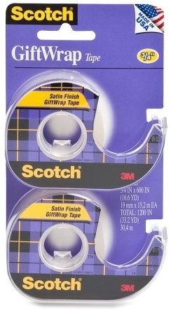 Lot de 25 rubans adhésifs 3M Scotch 3/4 double paquet de ruban adhésif pour emballage cadeau, avec distributeur, 9,5 x 169,7 cm, 2 pièces, transparent