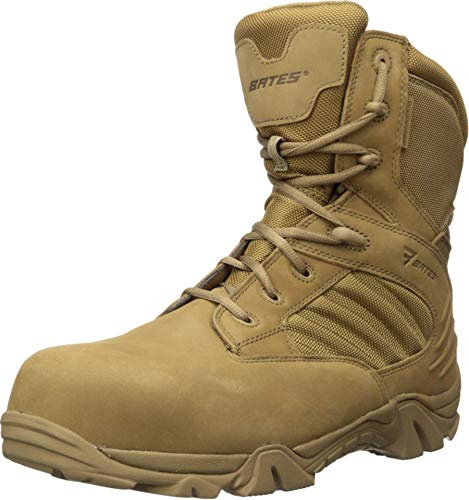 Bates Men's GX-8 Waterproof Composite Toe Side Zip Boot, coyote, 10.5 M US