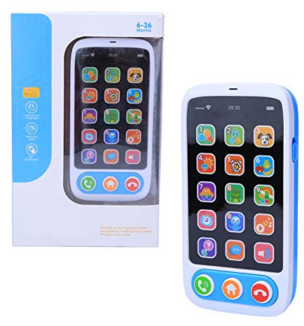 Simuliert elektronisches Telefon Spielzeug, Smartphone Telling Maschine mit Leichter Musik Spielen für Kinder, Kinder, Baby(Blau)