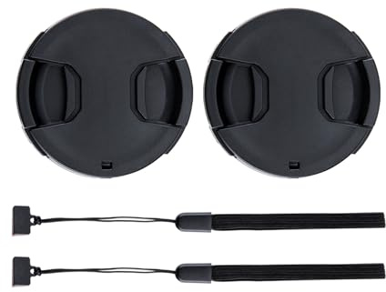 2 Stück 77mm Objektivdeckel mit Halteband Kordel für Canon EOS 6D 5D Mark IV mit EF 24-105mm oder 24-70mm f4L Kit-Objektiv, Nikon D750 D780 mit AF-S 24-120mm & weitere Objektive mit 77mm Filtergewinde