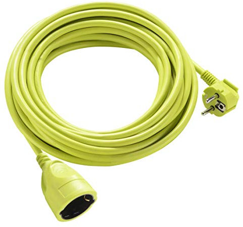 Masterplug Câble d'extension de courant 5 m, rallonge Schuko, extension électronique pour extérieur IP44, vert