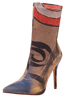 vivianly Women's Sexy Pointy Toe Stiletto Heels Ankle Boots Sock Booties