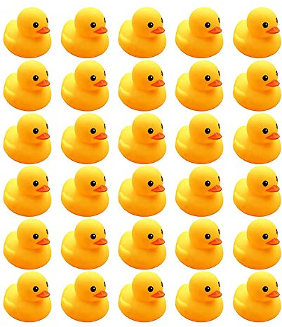 30PCS Mini Rubber Duck Bath Duck Toys for Toddlers Boys Girls,Squeak and Float Rubber Ducks in Bulk Baby Shower Duck Decorations Party Favors