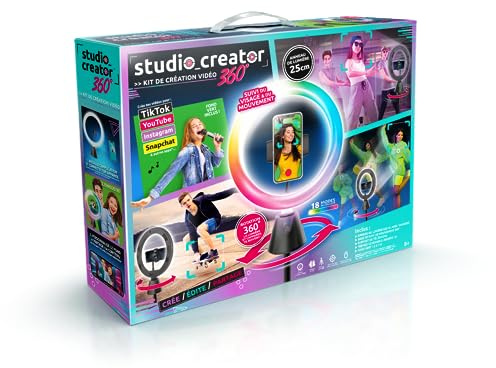 Studio Creator 360 Motion Tracking Ring Light Kit – Tripod, XL Green Screen & Phone Holder | TikTok, YouTube & Instagram Video Set for Teens