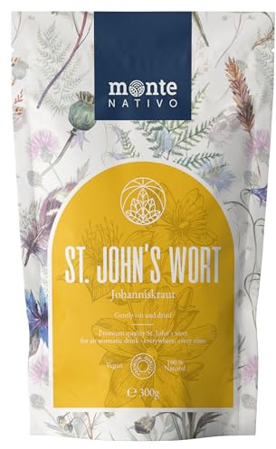 Erba di San Giovanni Monte Nativo (300g) - Erbe aromatiche senza additivi - Infusi e tisane per la tazza di tè più deliziosa - Raccolte ed Essiccate Delicatamente - Tè alle erbe aromatico - Herbal Tea