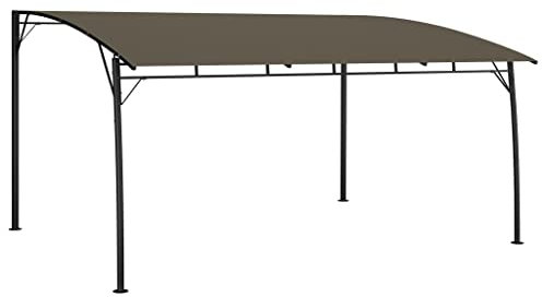 AUVYI Terrassenüberdachung Gartenpavillion Pavillon Winterfest Festival Pavillon Garten-Sonnenschutz 4x3x2,55 m Taupe