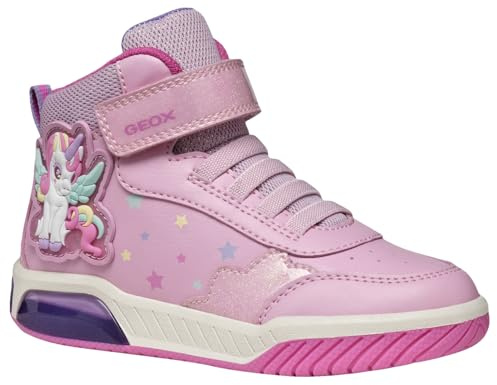 Geox J Inek Girl Basket, Rose Multicolore, 29 EU