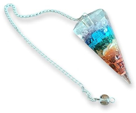 TENET - Konisk pendelpendel i hårdsten radiestesi dowing spådom (ORGONITE 7 CHAKRA)