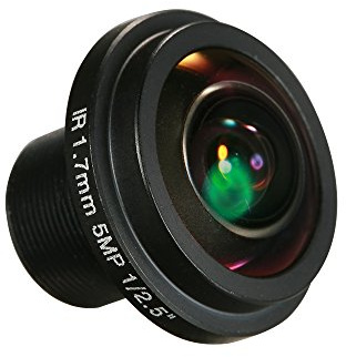 Rankomu Obiettivo fisheye da 1,7 mm, montaggio HD 5.0 Megapixel, 1/2.5 F2.0 per telecamera IP CCTV, grandangolo a 180 gradi, obiettivo panoramico, supporto M12, compatibile con telecamere di
