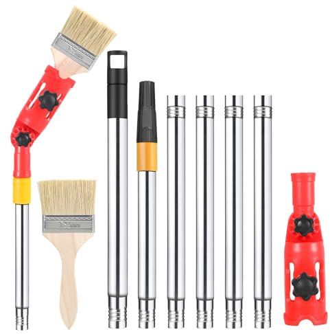 Multi Angle Paint Brush Extender, 1m Extension Pole Attachments Extendable Paint Brush for Ceiling Suitable Corner Edges, Universal Paint Roller Holder fits Most Rollers and Scrapers