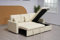 Classic L-Shaped 3 Seater Pull out Leather Corner Sofa Bed with Storage And Cupholder, Convertible Sofa Bed Settee Sectional Sofa for Living Room (Cream)
