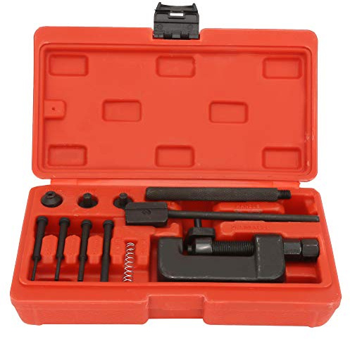 Chain Breaker Splitter Link Riveter Tool Kit, Motorcycle Bike Chain Repair Set, Professional Riveting Kit for 428 430 520 525 530 Chains, High - Quality Chrome Vanadium Steel with