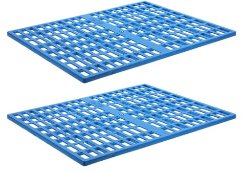 SOLUSTRE Alfombrillas de Plástico para Jaula de Conejos, 2 Piezas, Color Azul, Antideslizantes, Diseño para Descanso Cómodo de Animales Pequeños como Chinchillas y Hurones, Lavables